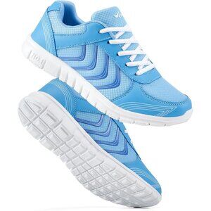 Women's Running Shoes Light Blue Slip On Mesh Sneakers Lightweight Walking Work